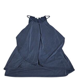 Green Envelope Navy Blue Draped Tank Top Size Smaĺl